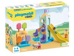 PLAYMOBIL JUNIOR - AIRE DE JEUX AVEC TOBOGGAN GÉANT ET STAND DE GLACES #71703